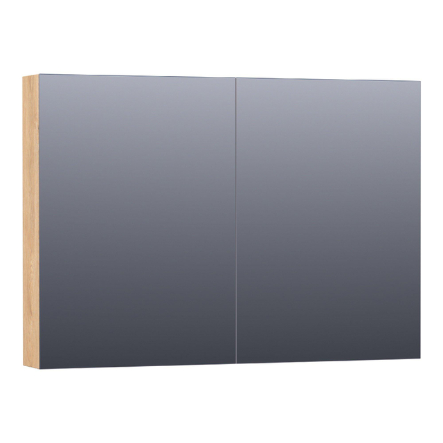 BRAUER Plain Spiegelkast 100x70x15cm 2 links-rechtsdraaiende spiegeldeuren MFC nomad SK-PL100NM