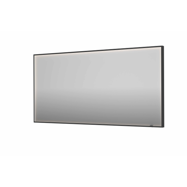 INK SP19 spiegel - 160x4x80cm rechthoek in stalen kader incl dir LED - verwarming - color changing - dimbaar en schakelaar - geborsteld metal black 8409139