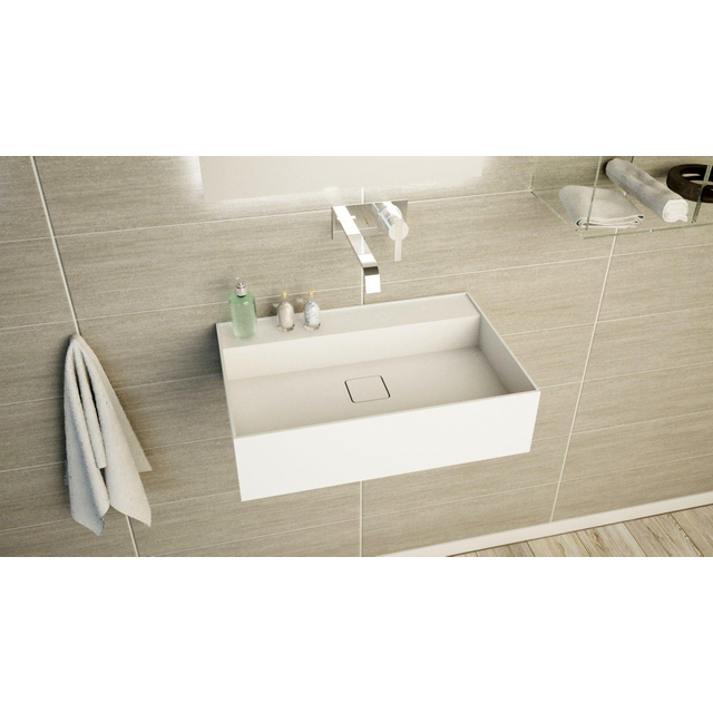 Ideavit SolidBliss Wastafel 60x40x16cm 0 kraangaten Solid surface mat wit Solidbliss-60