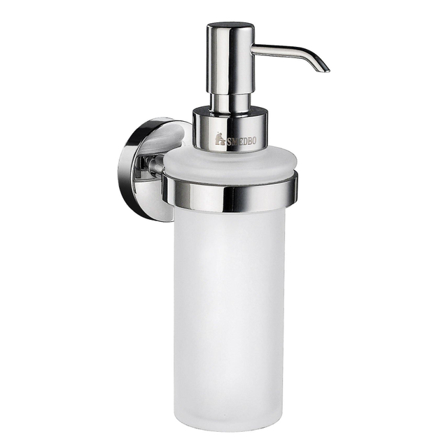 Smedbo Home Zeepdispenser - 200ml - wandmodel - chroom/mat glas HK369