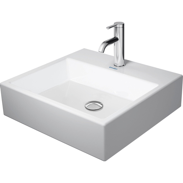 Duravit Vero Air Opbouw Wastafel - 50x47cm - met kraangat - zonder overloop - geslepen - rugzijde geglazuurd - wondergliss - wit 23525000411