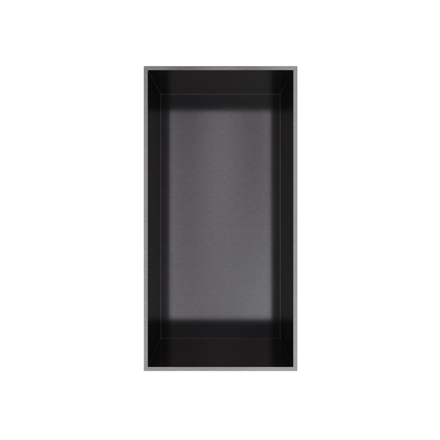 Hotbath &MORE Inbouwbox of inbouwnis - 30x15x10 - frameless - Geborsteld zwart PVD BOX015FMBP