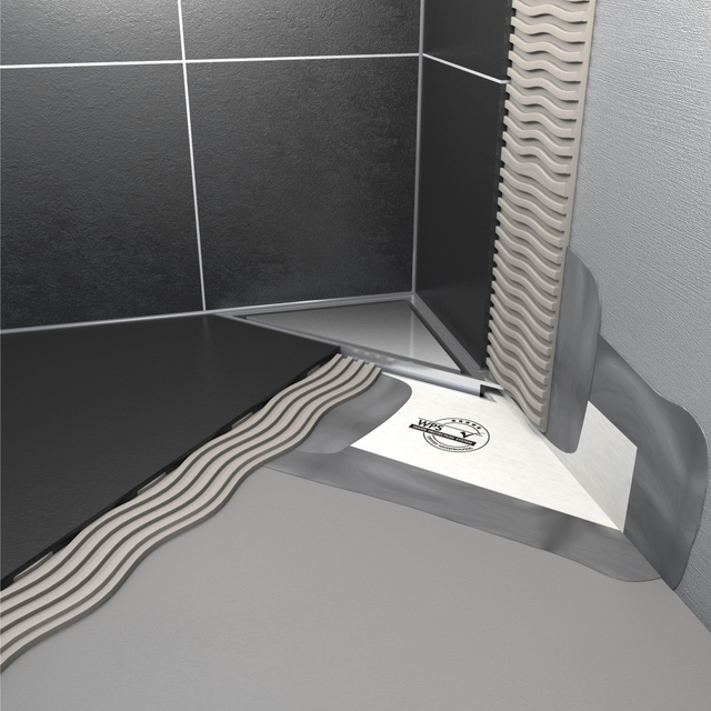 Easy Drain AquaJewels Delta Zero geborsteld 20x20cm met zijuitlaat 50mm waterslot 30/35/50mm RVS AJDE ZM ajde-zm