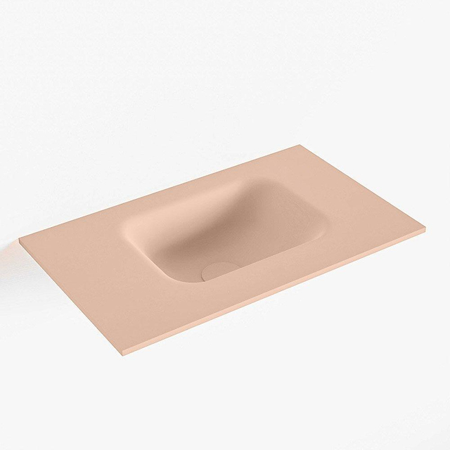 Mondiaz LEX Fontein - 50x30x0.9cm - wasbak Rechts - zonder kraangaten - voor toiletmeubel - Solid surface - Rosee F51106Rosee