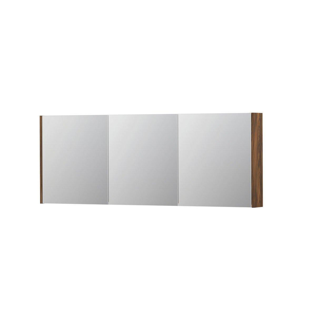 INK SPK1 Spiegelkast 160x14x60cm 3 deuren dubbelzijdige Spiegel schakelaar en stopcontact MFC Noten 