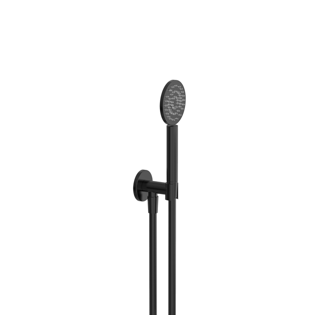 Hotbath COBBER Handoucheset wandsteun uitlaat doucheslang 150cm Geborsteld zwart PVD M442MBP