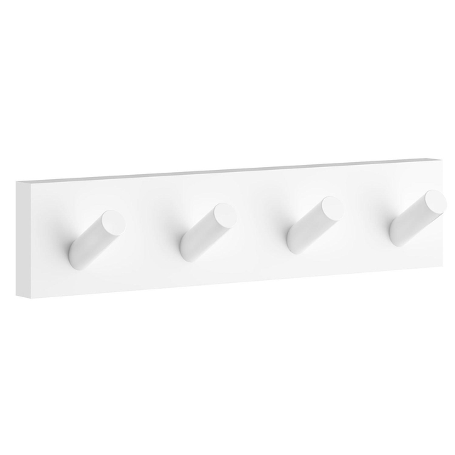 Smedbo House Handdoekhaak - 18x4cm - 4 haken - mat wit RX359