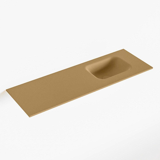 Mondiaz LEX Fontein - 90x30x0.9cm - wasbak Rechts - zonder kraangaten - voor toiletmeubel - Solid surface - Oro F51118Oro