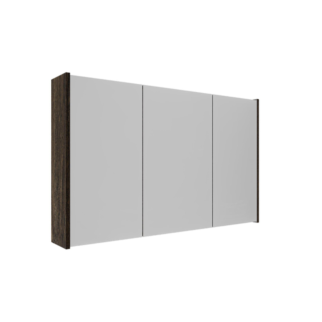 Saniclass Holz Pure Spiegelkast - 100x63x16cm - inclusief zijpanelen - Eiken charcoal SW1420837/SW1212817
