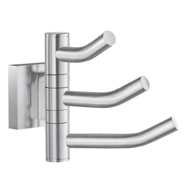 Smedbo House Handdoekhaak - vierkant - 3 haken - geborsteld chroom RS327