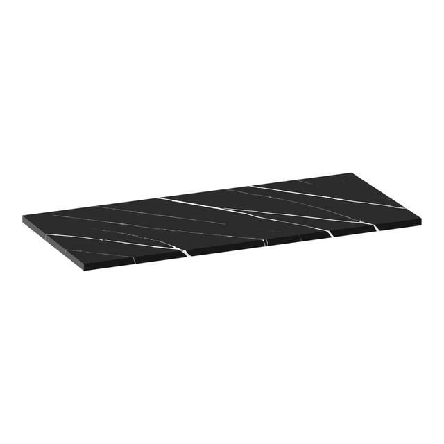 BRAUER Artificial Marble Wastafelblad 100x46x2cm zonder kraangat composiet Nero Marquina TB-AM100NE