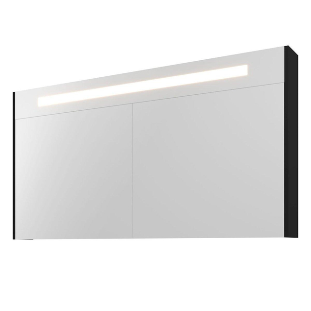 Proline Spiegelkast Premium met geintegreerde LED verlichting, 3 deuren 140x14x74cm Mat zwart 180955