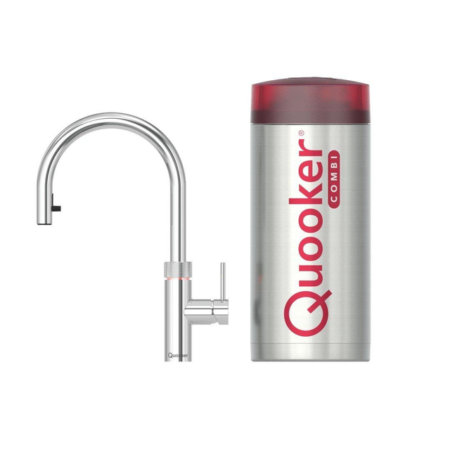 Quooker flex kokendwaterkraan draaibare & uittrekbare uitloop Combi+ reservoir Warm-kokend water Chr