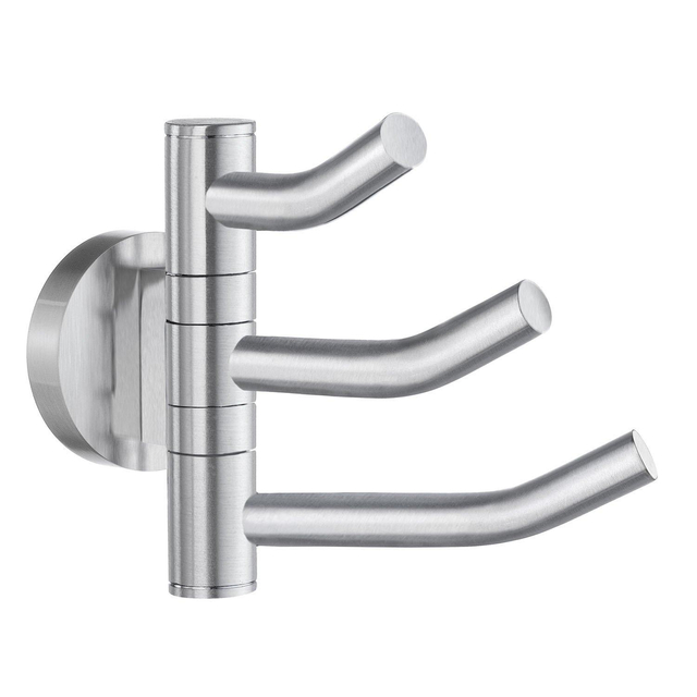 Smedbo Home Handdoekhaak - 12x9cm - 3 haken - geborsteld chroom HS327