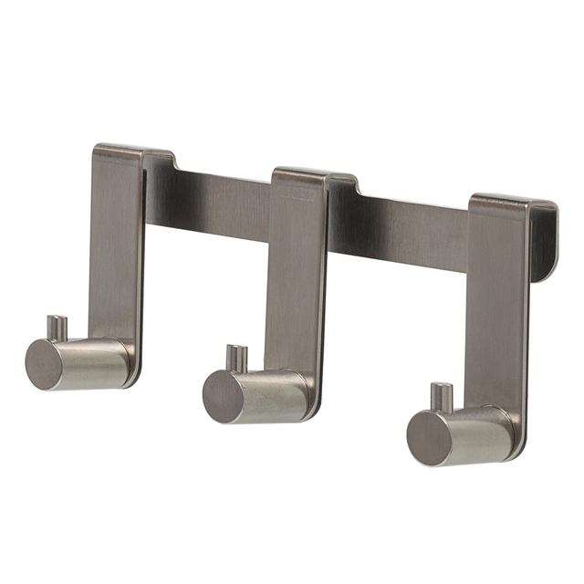 Tiger Rhino Handdoekhaak - voor glaswand - 6-8mm - 3 haken - RVS geborsteld 1118230942