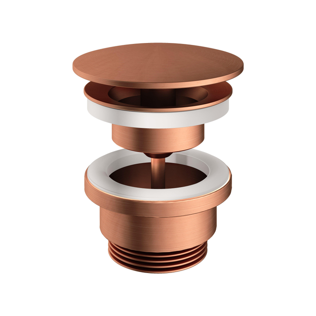 Hotbath Pal always open plug met schroef rond koper geborsteld OUTLETSTORE P708BC