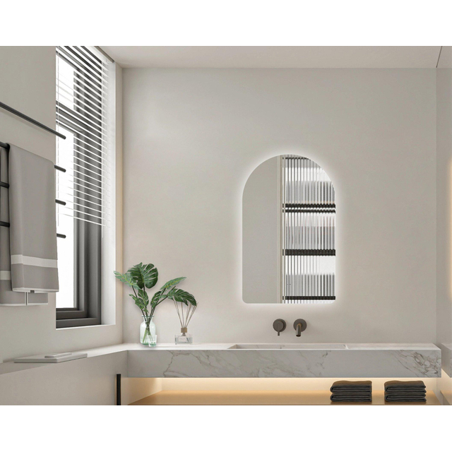 Adema Curve Badkamerpiegel - 50x80cm - Toog - indirecte LED verlichting - Spiegelverwarming - Infrarood SW13-5080