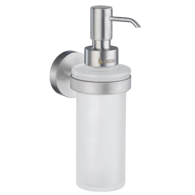 Smedbo Home Zeepdispenser - 200ml - wandmodel - geborsteld chroom/mat glas HS369
