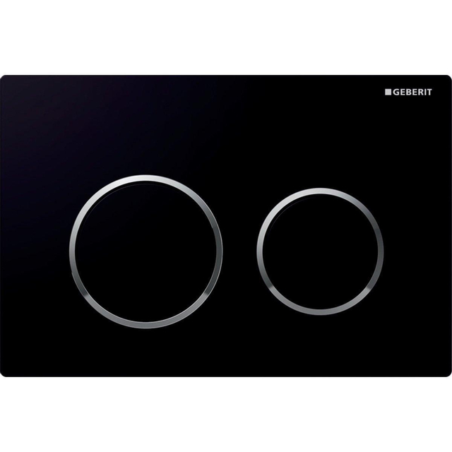 Geberit Omega20 bedieningsplaat - 2-toets spoeling - rond - zwart/glans chroom/wit 115.085.KM.1