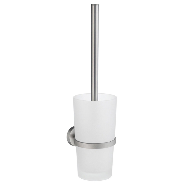 Smedbo Home Toiletborstelhouder - open - wandmodel - geborsteld chroom/porselein HS333