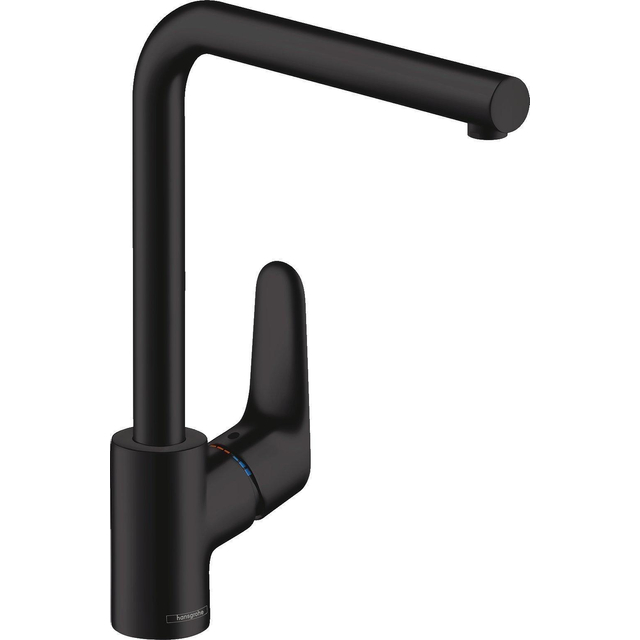 Hansgrohe Focus 1-gats keukenkraan 280 m. rechte uitloop draaibaar mat zwart OUTLETSTORE ( lichte beschadiging) 31817670