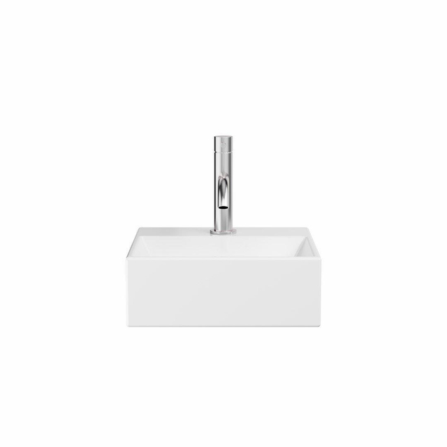 Crosswater Beck Wastafel - 30x30x11cm - 1 kraangat - open waste - wit hoogglans BK0301SUW