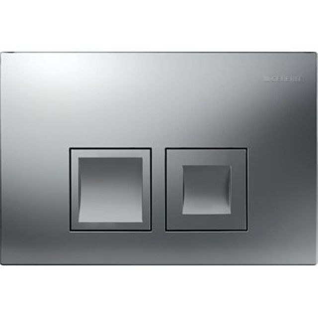 Geberit Delta25 bedieningsplaat - 2-toets spoeling - rechthoekige knoppen - mat chroom 115.135.46.5