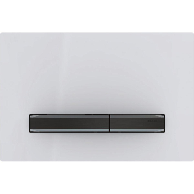 Geberit Sigma50 bedieningsplaat - 2-toets spoeling - vierkant - zwartchroom/wit 115.671.11.2