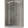 Kermi Nica porte coulissante 2 parties pour entrée d'angle sans profilé de fond (par partie) pour receveur de douche 100x200cm gauche argent brillant/transparent SW105085