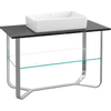 Villeroy & Boch Antheus wastafelonderstel RVS met marmeren blad met kraangat en glazen planchet 120x75x57cm carrara marmer SW209685 Villeroy & Boch Antheus wastafelonderstel RVS met marmeren blad met kraangat en glazen planchet 120x75x57cm carrara marmer SW209685