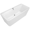 Villeroy en Boch Squaro Edge kunststof duobad quaryl rechthoekig vrijstaand met paneel 180x80x45cm incl. afvoer en overloop wit SW74527 Villeroy en Boch Squaro Edge kunststof duobad quaryl rechthoekig vrijstaand met paneel 180x80x45cm incl. afvoer en overloop wit SW74527
