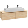 Villeroy en Boch Legato onderkast met 2 laden voor opzetwastafel midden 160x50x38cm zonder verlichting eiken grafiet 0124779 Villeroy en Boch Legato onderkast met 2 laden voor opzetwastafel midden 160x50x38cm zonder verlichting eiken grafiet 0124779
