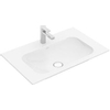 Villeroy & Boch Finion meubelwastafel 1 kraangat 80x50cm Ceramic+ met overloop stone white SW209571 Villeroy & Boch Finion meubelwastafel 1 kraangat 80x50cm Ceramic+ met overloop stone white SW209571