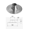 Ubbink Multivent plaque adhésive en aluminium ø131mm 5-25° H=250mm pour passage de toit Multivent sur toits plats SW97960