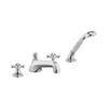 Kludi Adlon 4 gats badkraan met uittrekbare handdouche met uitloop 220mm 0402745 Kludi Adlon 4 gats badkraan met uittrekbare handdouche met uitloop 220mm 0402745