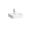 Laufen Val lave-mains - 42x45x11.5cm - trou de robinet au centre - avec trop-plein - dessous poncé - blanc SW28245
