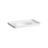 Laufen Val opbouwwastafel met kraanplateau en semi nat gedeelte 55x36cm zonder kraangat met overloop met LCC wit SW47030 Laufen Val opbouwwastafel met kraanplateau en semi nat gedeelte 55x36cm zonder kraangat met overloop met LCC wit SW47030