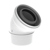 Coude Burgerhout Twinsafe ø60 100mm 45º PP concentrique lisse blanc SW61355
