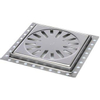 Aquaberg siphon de rénovation avec grille en inox 150x150mm hauteur d''encastrement 10mm 2300002