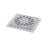 Aquaberg regard de rénovation en plastique avec grille en inox 146x146mm hauteur d'encastrement 10mm inox brillant 2300076