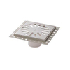 Aquaberg Regard de rénovation en plastique ABS avec grille inox incl. deux siphons anti-odeurs 146x146mm hauteur d''encastrement 10mm SW63283