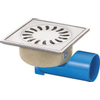 Van den Berg Siphon de sol en inox avec sortie latérale/inférieure 50mm 126x126mm faible hauteur de montage garde d'eau 30mm SW55360