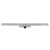 Easy Drain Compact 30 caniveau de douche inox avec plaque simple inox garde d'eau 30mm 80cm profondeur d'encastrement 63mm avec sortie latérale 2302751