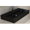 Plieger Kansas wastafel - 80x46.6x12cm - 1 kraangat - mat zwart SW160112