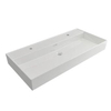 Plieger Kansas wastafel - 100x46.6x12cm - 2 kraangaten - wit SW160116