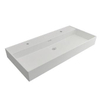 Plieger Kansas wastafel - 100x46.6x12cm - 2 kraangaten - mat wit SW160117