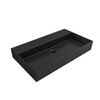 Plieger Kansas wastafel - 80x46.6x12cm - zonder kraangat - mat zwart SW205950