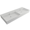 Plieger Kansas wastafel - dubbel - 0 kraangaten - overloop - 120x46.6cm - mat wit SW205958