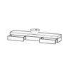Duravit Fogo console met 4 dragers met 2 laden 180x36xm uitsparing midden voor opzetkom noten 0293009 Duravit Fogo console met 4 dragers met 2 laden 180x36xm uitsparing midden voor opzetkom noten 0293009