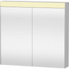 Duravit Best Spiegelkast - met LED verlichting en wastafelverlichting - met 2 deuren - 81x76x14.8cm - met schakelaar-stopcontact module - zilver SW228784
